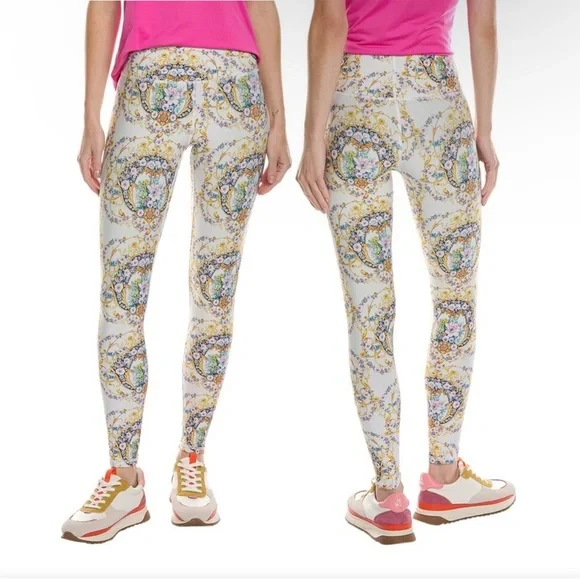 Terez Womens Size XS Gold Baroque Duoknit Leggings NWT - Picture 2 of 9